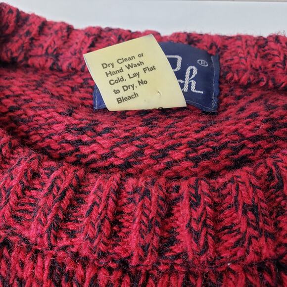 VINTAGE WOOLRICH Wool Blend Crew Neck Sweater Red Black Men's Size Large - Picture 3 of 8